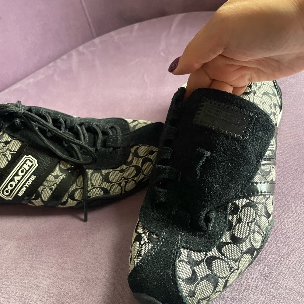 Coach Monogram Black and Gray Sneakers - Picture 3 of 7